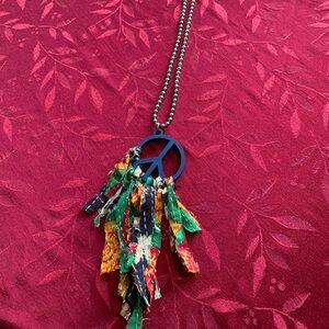 Boho Western Colorful Peace Sign Necklace